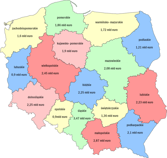 Plik:Mapa Polski dofinansowanie UE 2014-2020.png